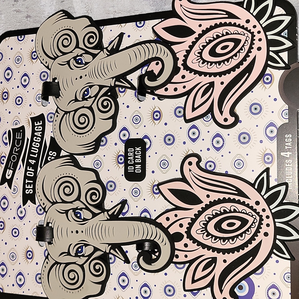 Elephant And Lotus Luggage Tags Set